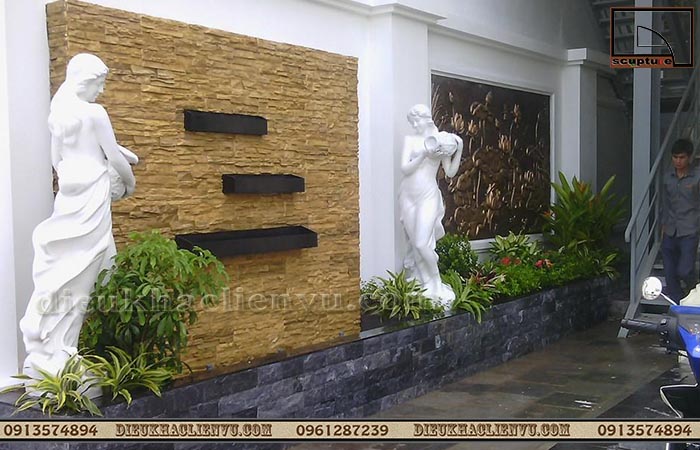 Tượng cô gái trang trí tiểu cảnh